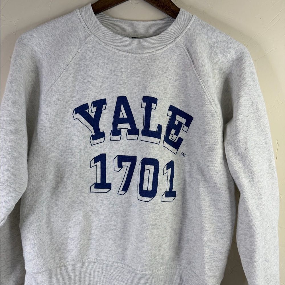 H&M Light Gray Crewneck Sweatshirt with Navy Lettering
